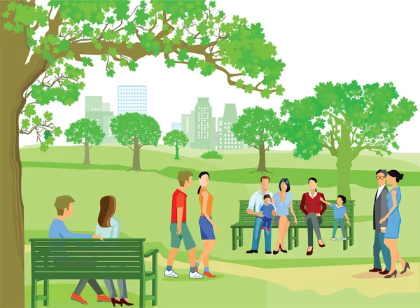 They were walking in the park. парк с людьми иллюстрация. They were walking in the park. прогулка. люди в парке.