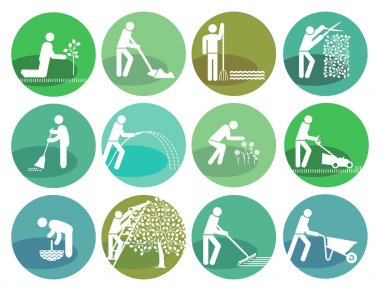 Bahçe nesne illüstrasyon Icons set