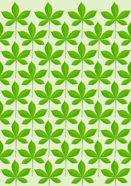 Folhas verdes ilustração padrão —  Vetores de Stock