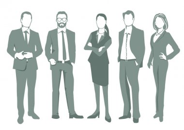 İş insanlar illüstrasyon izole, Grup