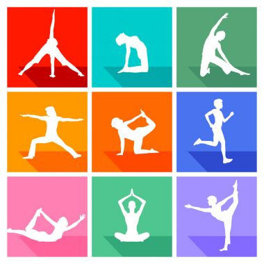 Jimnastik rakamlar ve fitness koleksiyonu, izole