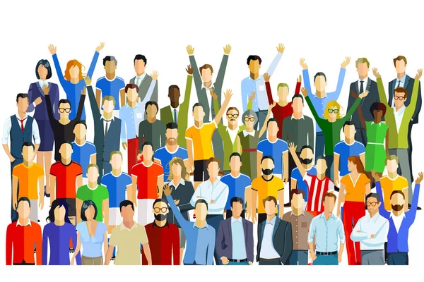 Group of people and crowd — Stock Vector