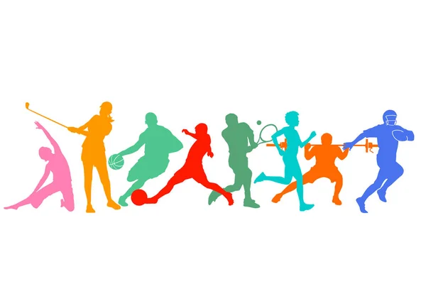 Група спортсменів та спортсменів ілюстрація — стоковий вектор