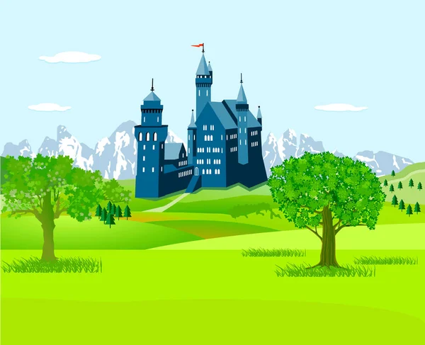 Castle in the countryside — Stock Vector