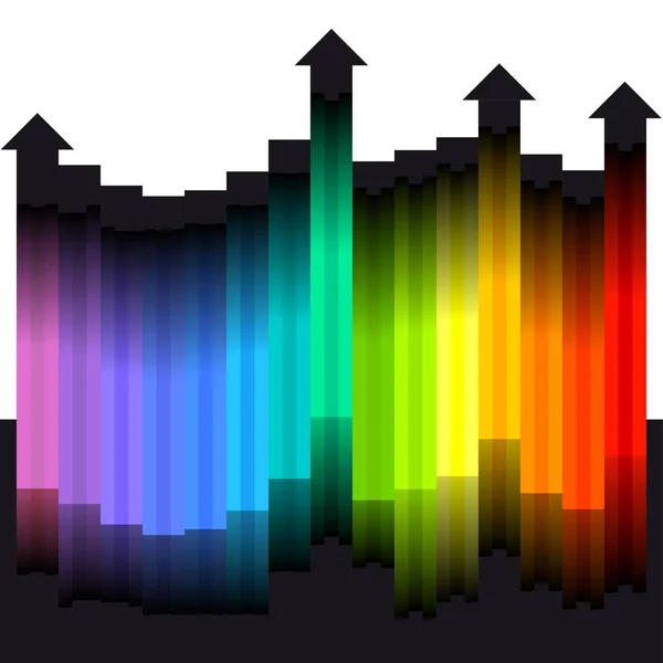 Flèches colorées et direction, illustration — Image vectorielle