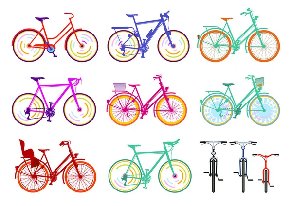 Un gruppo di biciclette — Vettoriale Stock