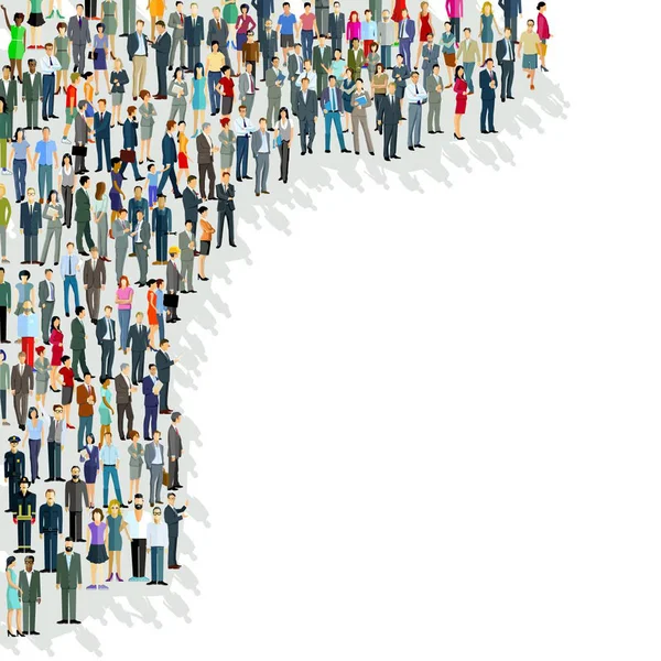 Velká skupina lidí, dav Společenství, ilustrace — Stockový vektor