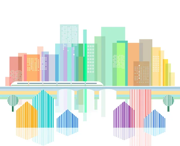 Abstract graphic cityscape illustration — Stock Vector