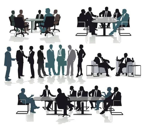 Conseil et réunion des gens d'affaires — Image vectorielle