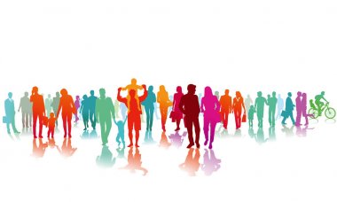 renkli büyük kalabalık