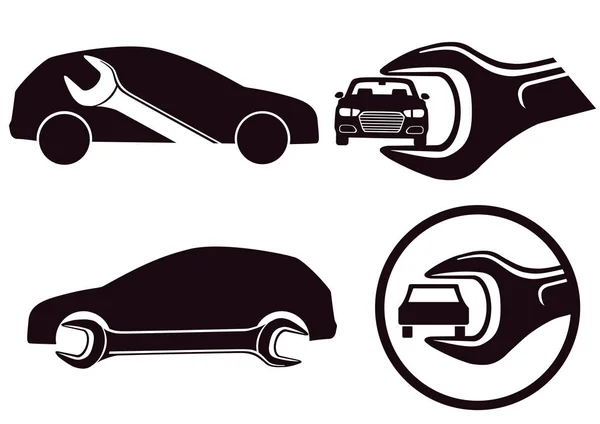 Officina di riparazione auto con strumento — Vettoriale Stock