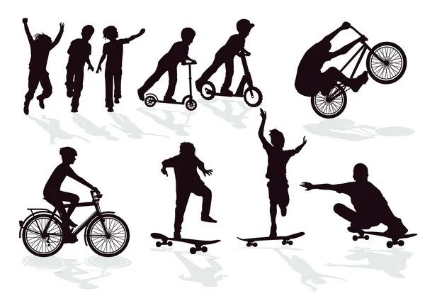 Kinder spielerisch und sportlich aktiv — Stockvektor
