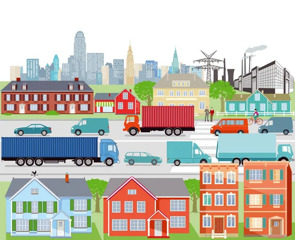 运输和公路交通的大城市 — 图库矢量图片