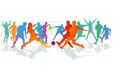 Futbol oyunu ve futbolcu, illüstrasyon