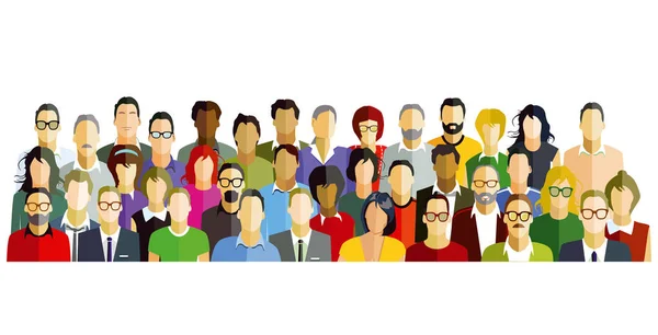 Personas Participan Ilustración de Grupo — Vector de stock
