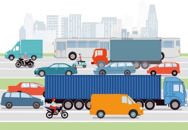 Büyük şehir ulaşım ve yol trafik ile