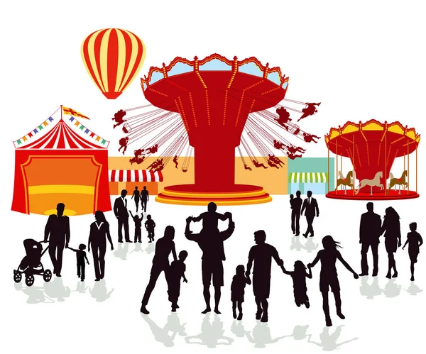 Fairground, folk festival illustration — Stock Vector