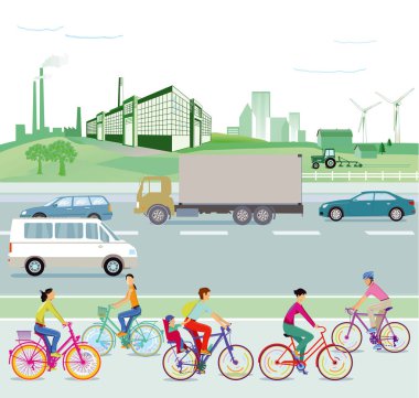 Trafik ve çevre, illüstrasyon