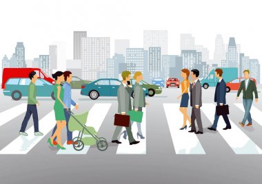 İnsanlar üzerinde bir yol kavşağı