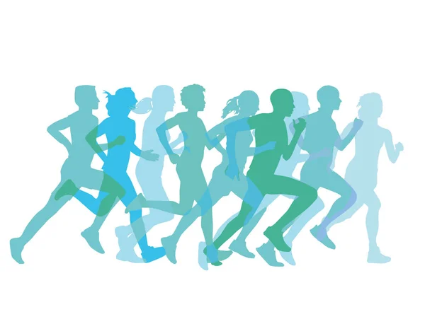 Un grupo de corredores juntos — Archivo Imágenes Vectoriales