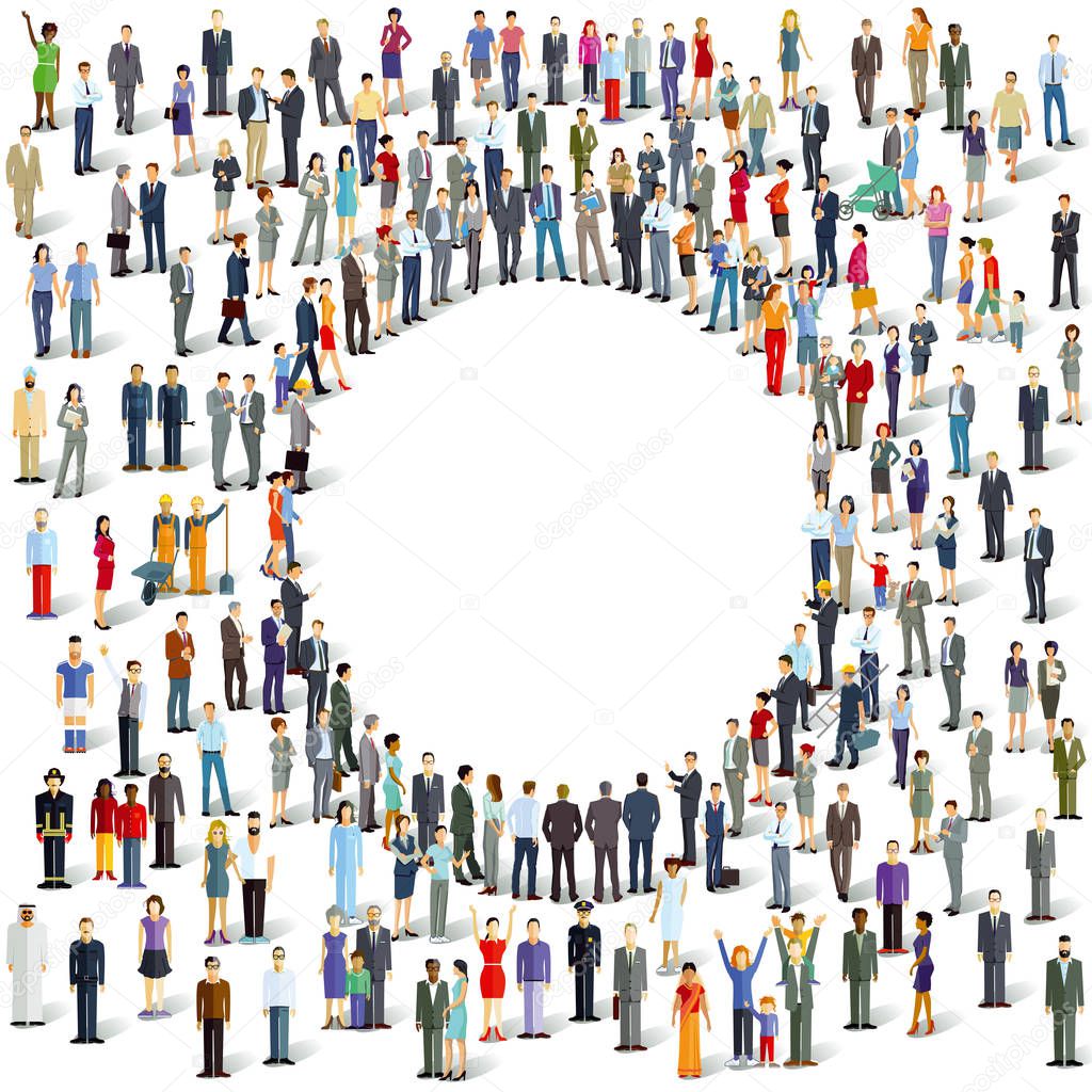 group of people, crowd community, Illustration
