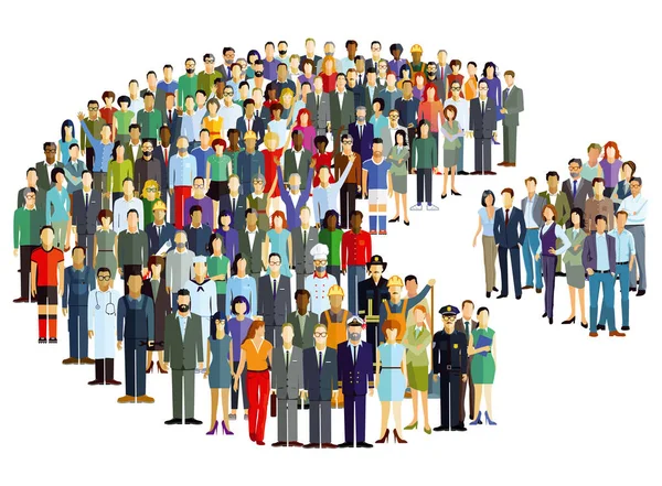 Estatísticas Grupos Pessoas Comunidade Multidões Ilustração — Vetor de Stock