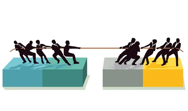 Rebocador Guerra Com Competição —  Vetores de Stock