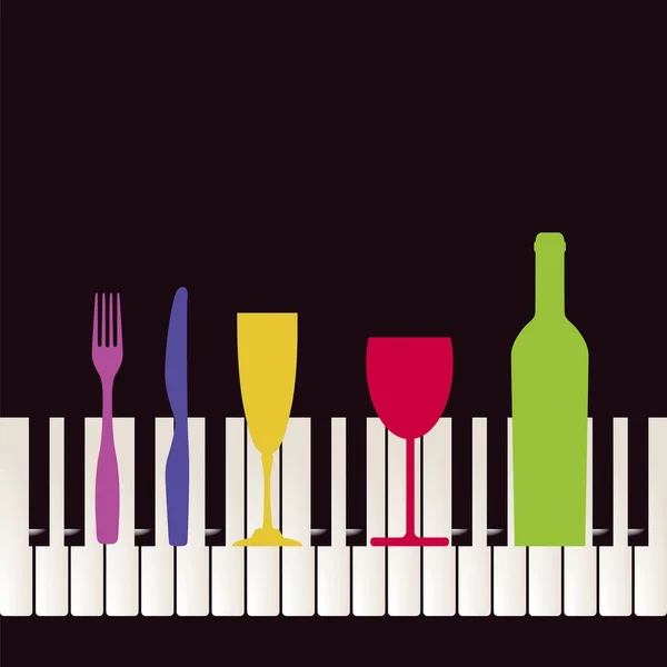 Illustrazione Evento Piano Bar — Vettoriale Stock