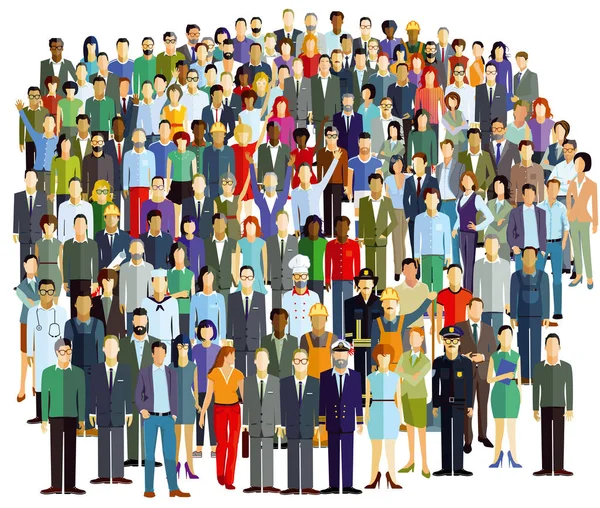 Multitud Grupos Personas Ilustración — Vector de stock