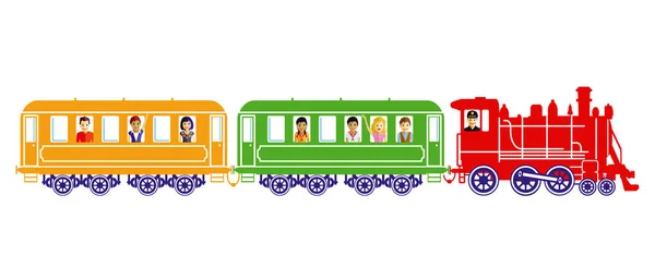 子供とおもちゃの列車 — ストックベクタ