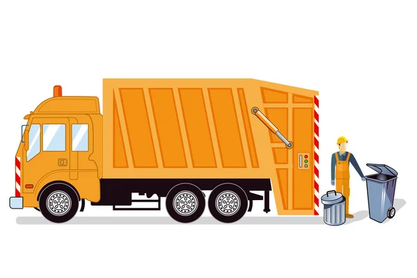 Waste Disposal Waste Disposal Vehicle — Stock Vector