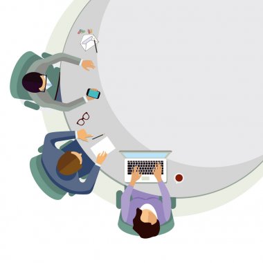 Ofiste illüstrasyon beyin fırtınası