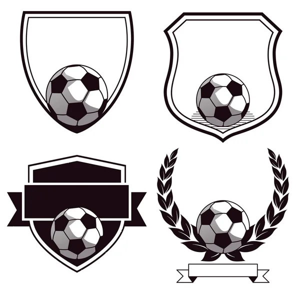 Σετ Ποδοσφαίρου Club Εμβλήματα — Διανυσματικό Αρχείο