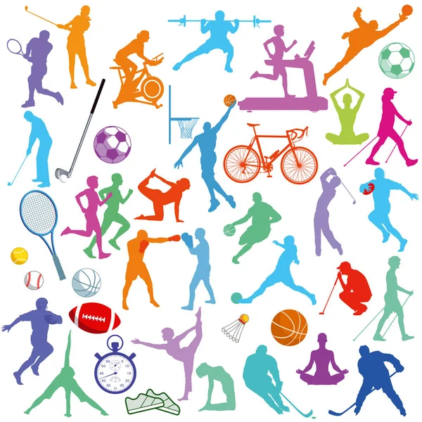 Patroon Met Sport Pictogrammen — Stockvector