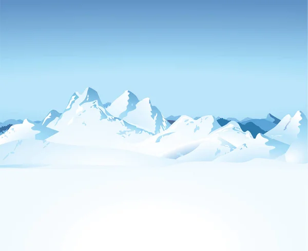 Winter Landscape Mountains — Stock Vector
