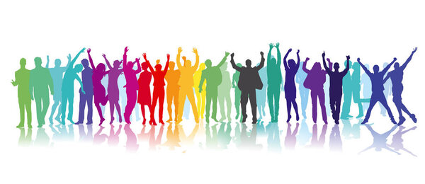 Люди празднуют вместе, иллюстрация
