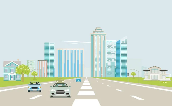 Expressways Dans Une Grande Ville — Image vectorielle