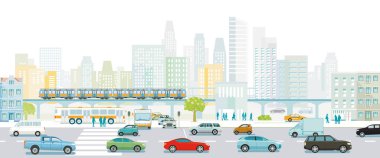 Yayaların ve Carson Kent Caddesi 'nin trafiği