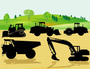 Ağır inşaat makineleriyle yol yapımı