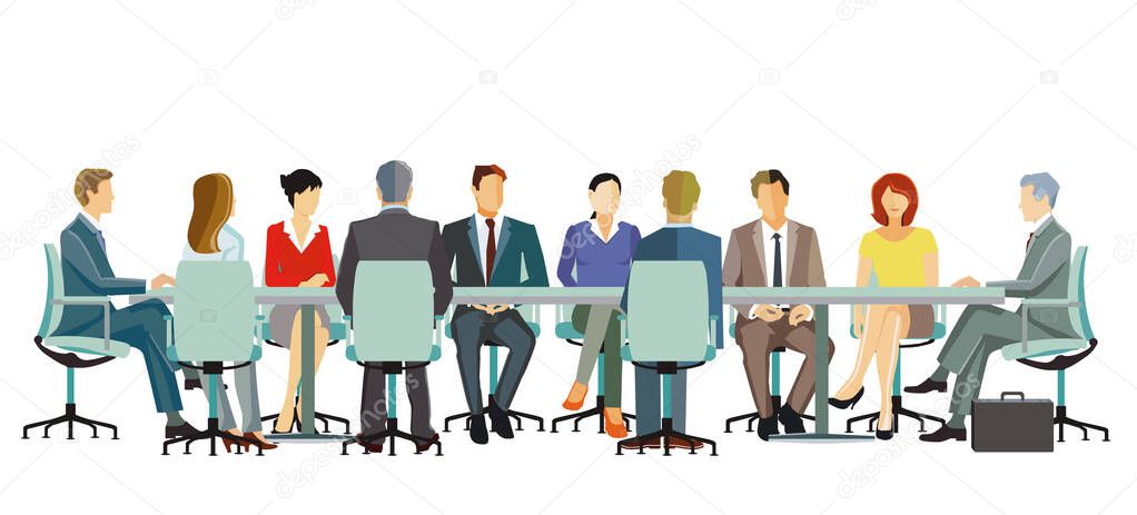 Business team at a business meeting - illustration