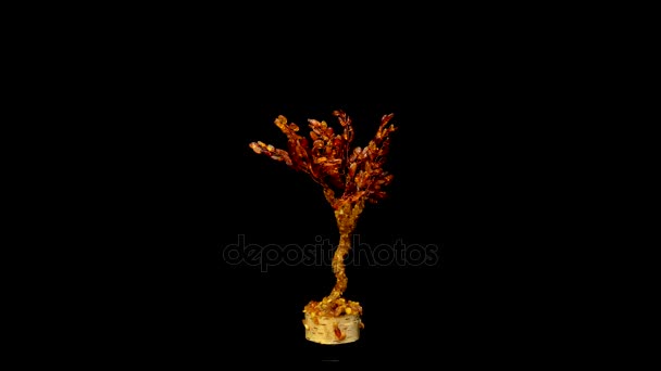 Árbol ornamental decorado con ámbar — Vídeos de Stock