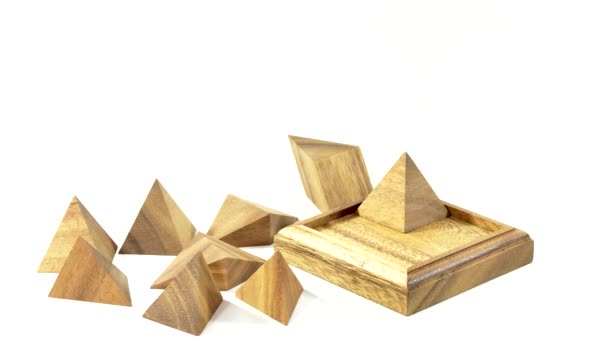Assembling a pyramid — Stock Video