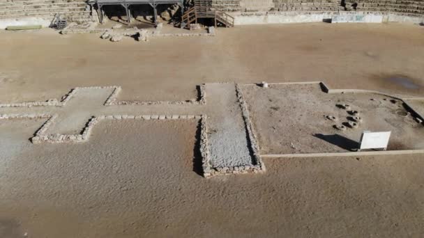 Kral Herod Caesarea Daki Hipodromu Srail Ulusal Akdeniz Parkı — Stok video