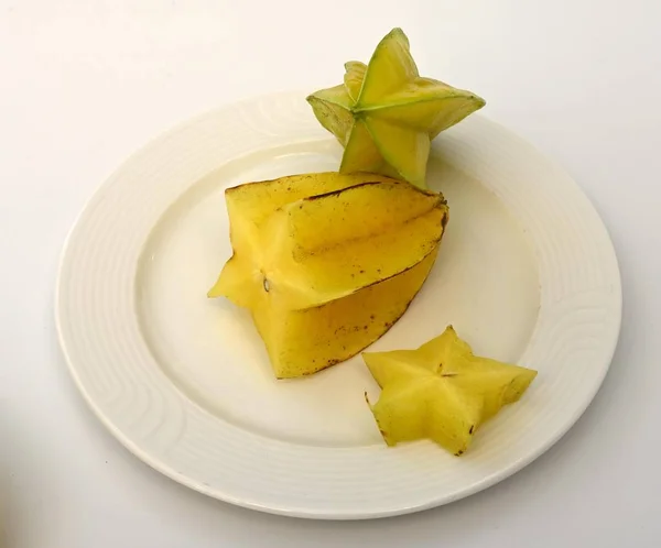 Inusual Fruta Carambola Forma Estrella Seis Rayos —  Fotos de Stock