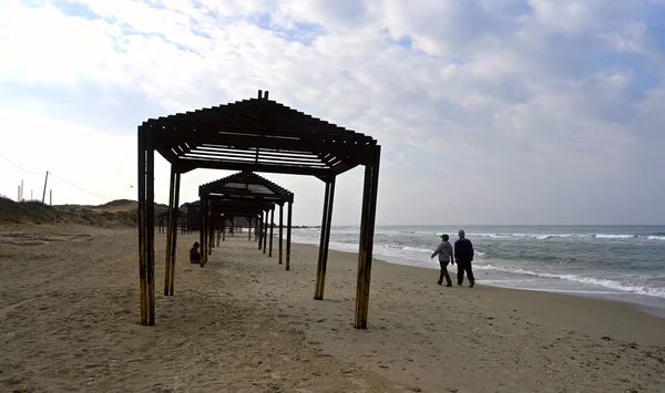 Spiaggia sabbiosa invernale — Foto Stock