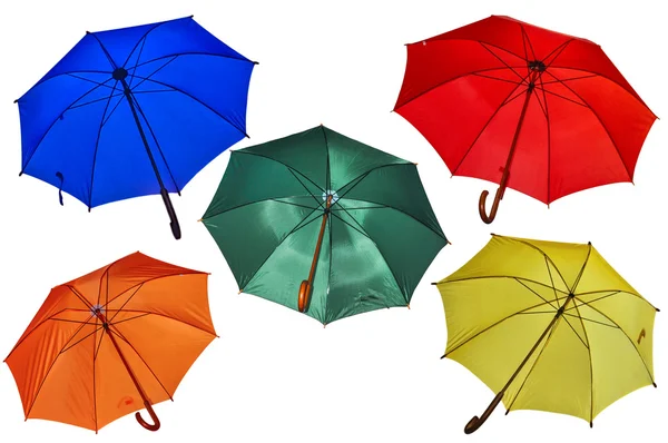 Five umbrellas on white. — Stock Photo, Image