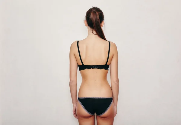 Mujer en lencería negra sexy —  Fotos de Stock