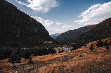 Dağlarda güzel yol. Seyahat 