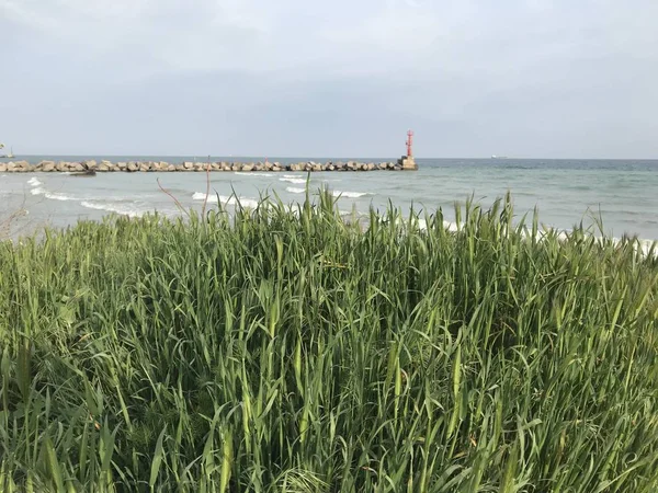 Schilderachtig Uitzicht Turquoise Zeewater Met Wilde Kust Golven Bereiken Zandstrand — Stockfoto