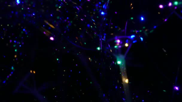 Transparent ballong med färgglada LED-lampor — Stockvideo